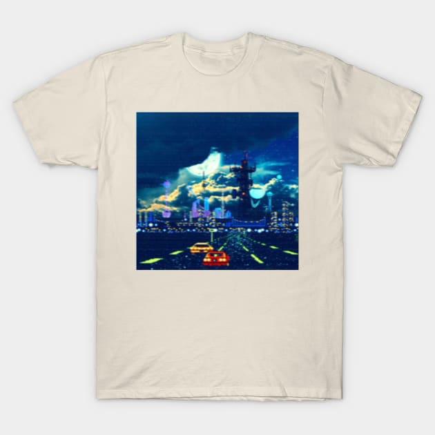 Asteroid City Racer Retrowave T-Shirt by lofi_retrowave